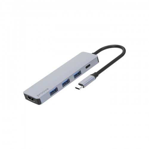 Type-C-Хаб Proove Iron Link 5 in 1 (2*Type-C + 2*USB3.0 + HDMI) (silver)